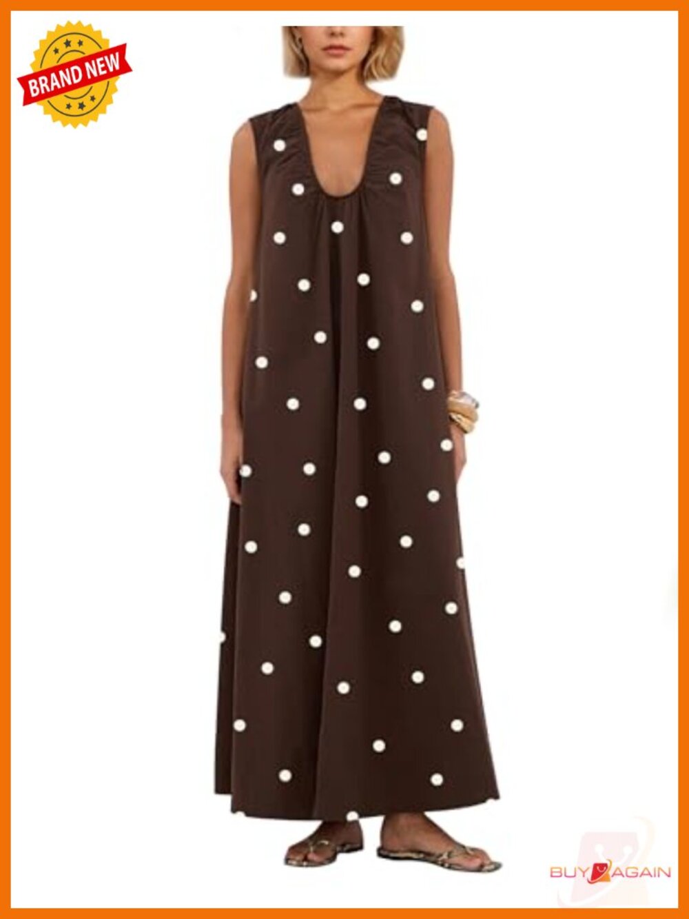 Sleeveless Ruched Maxi Dress with Pockets Scoop Neck Wide Strap